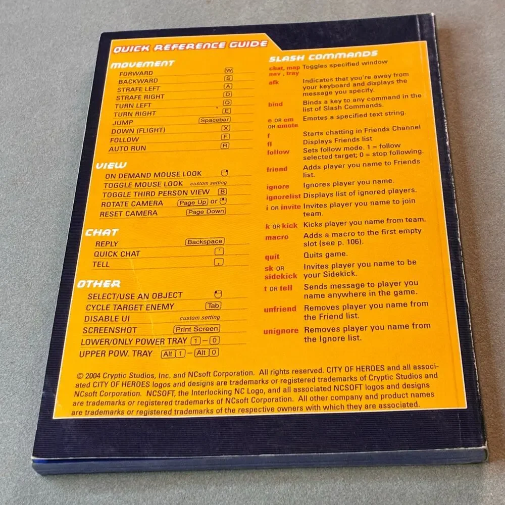 City of Heroes PC Game Manual Original NCSoft Cryptic Studios MMO Guide